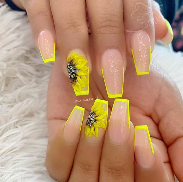 Sunflower Accent Nail