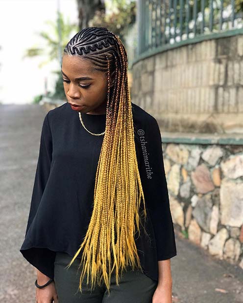 Trendy and Bright Ombre Braids