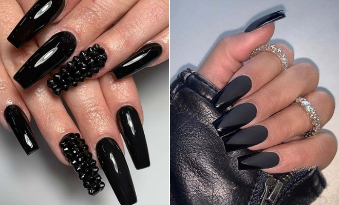 matte black acrylic nails