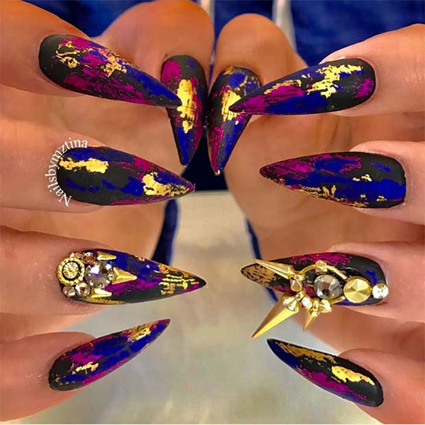 Artistic Matte Nail Design