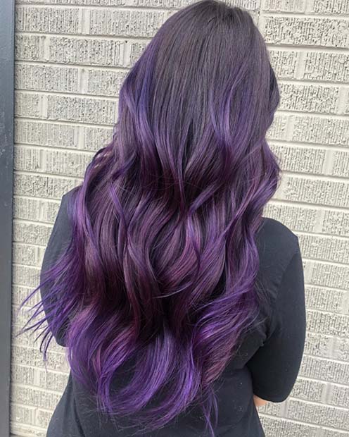 41 Bold and Trendy Dark Purple Hair Color Ideas - StayGlam