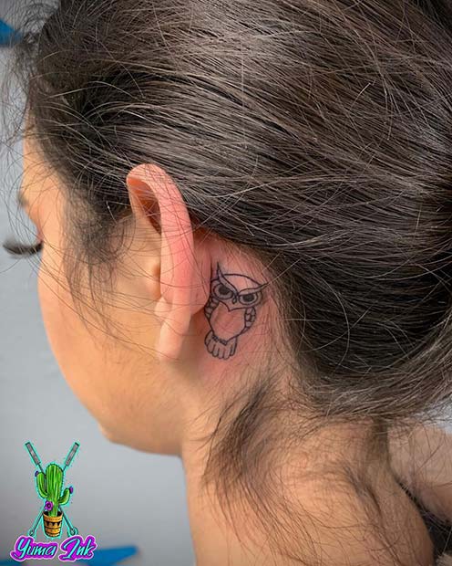 Cool Behind the Ear Tattoo