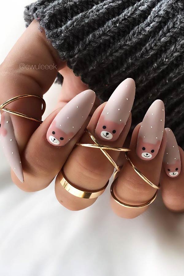 Cute Teddy Bear Nails