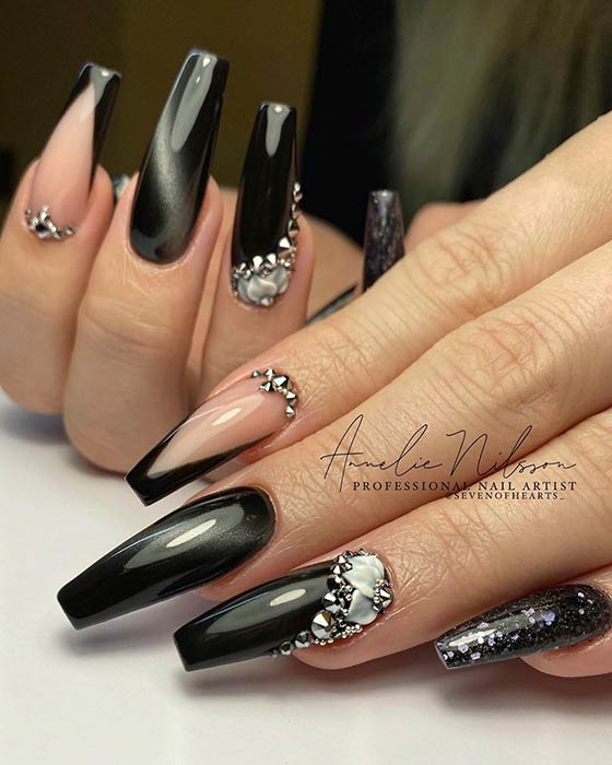 23 Black Acrylic Nails You Need To Try Immediately Stayglam