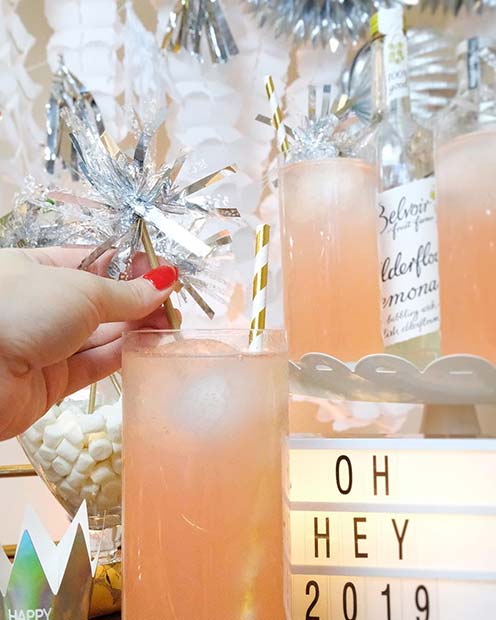 Gin Fizz with Glitzy Stirrers