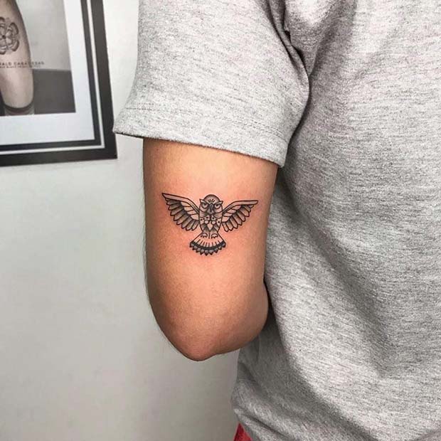 Small Owl Design on the Arm