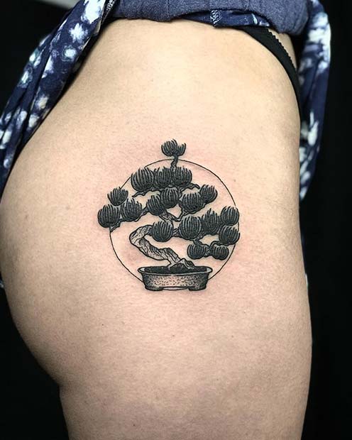 Unique Bonsai Tree Tattoo