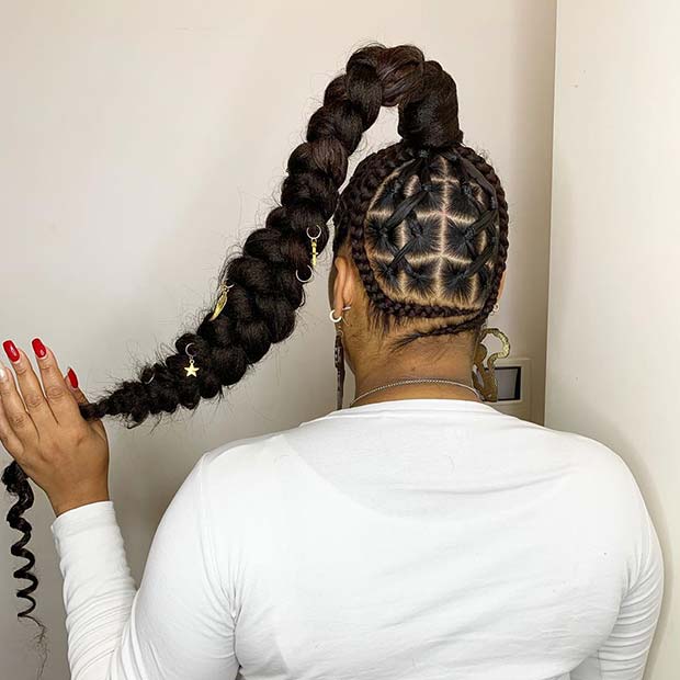 Braided Criss Cross Ponytail 