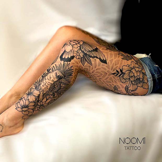 Amazing Full Leg Tattoo Idea
