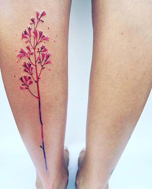 Bright, Floral Leg Tattoo