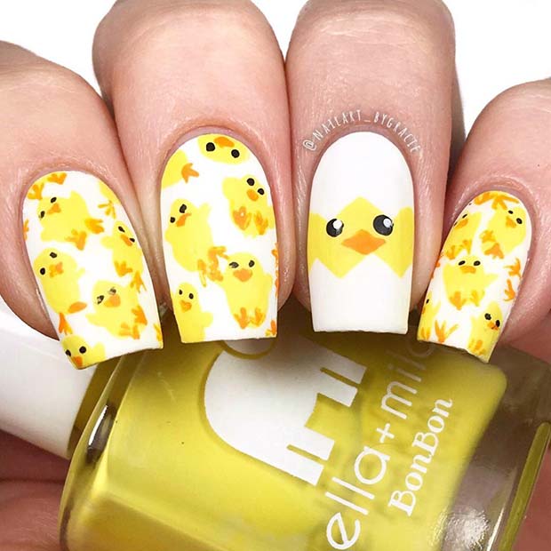 Cute Chicks Easter Nails