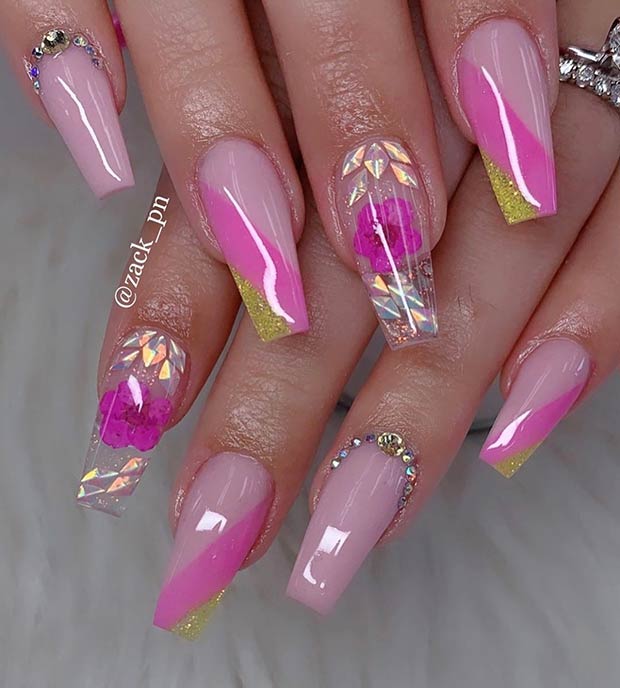 Cute Pink Acrylic Nails