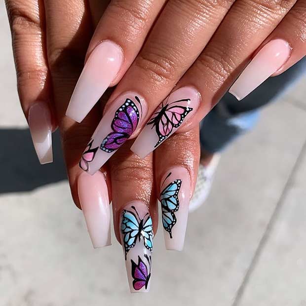 23 Ways to Wear Trendy Butterfly Nails This Spring | StayGlam