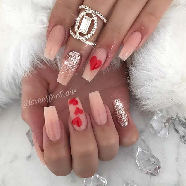 Glam Valentine's Day Nails