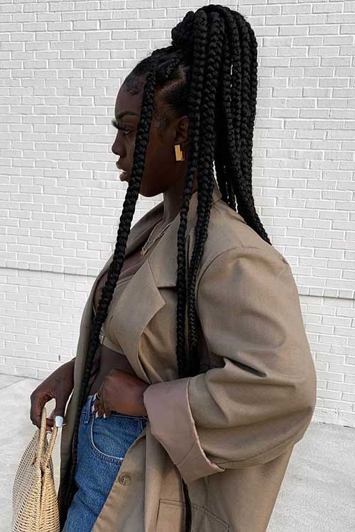 Jumbo Box Braids Ponytail