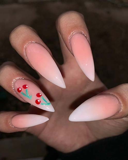 Ombre Design with Cherry Art
