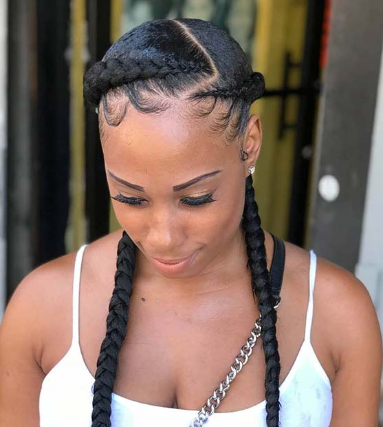 Simple and Stylish 2 Feed In Braids
