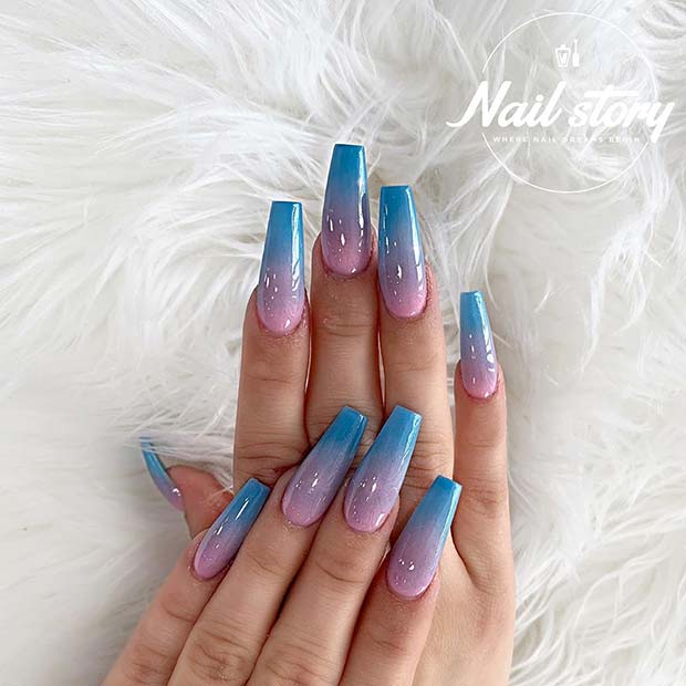 Get Stunning Blue Pink Ombre Nails: Step-By-Step Tutorial Inside!