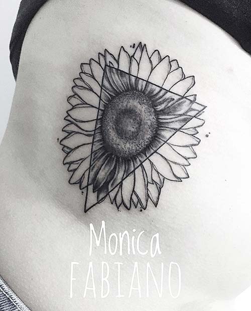 Trendy and Unique Sunflower Tattoo