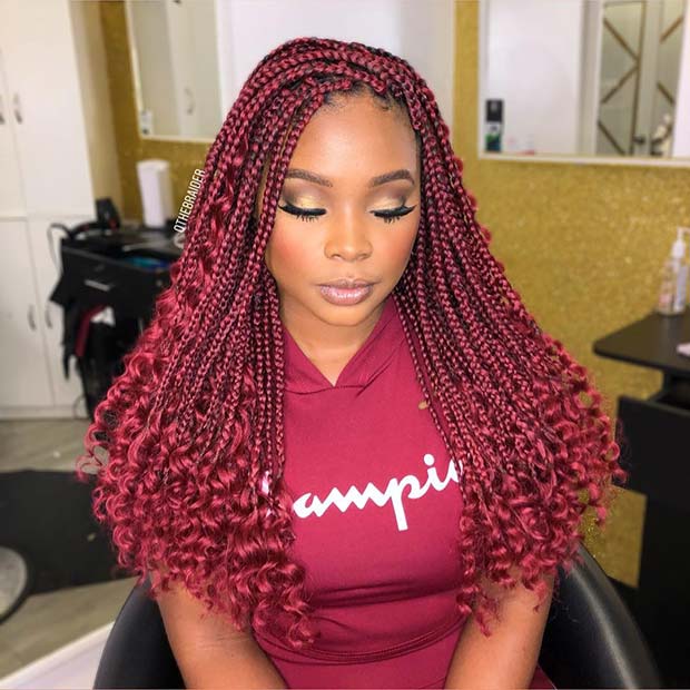 Beautiful Red Goddess Box Braids