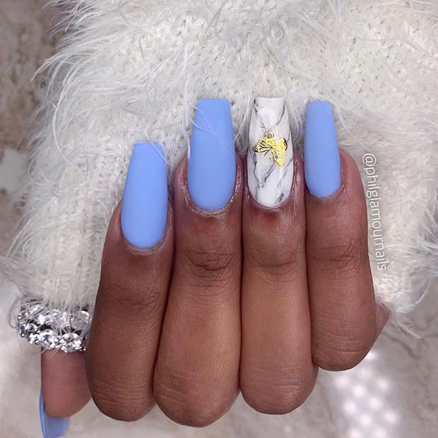 43 Stunning Ways To Wear Baby Blue Nails Page 4 Of 4 Stayglam