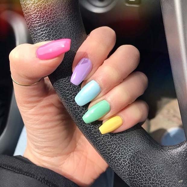 Colorful Pastel Nails