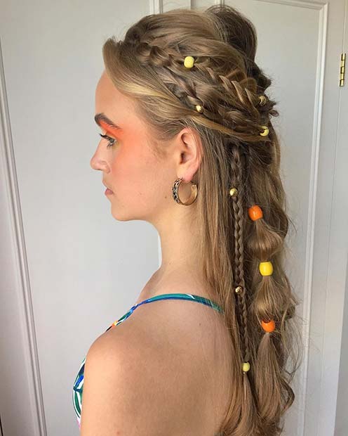 Half Up Hairstyle for Festivals 