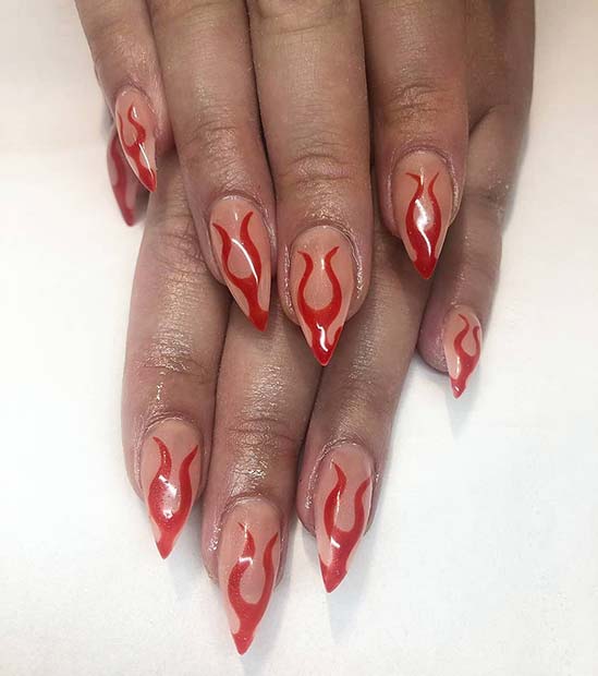 Red Flame Nails 