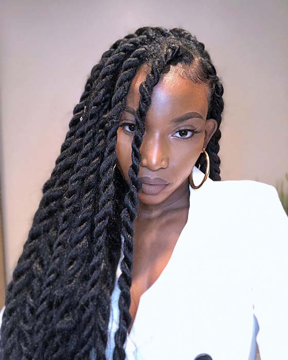 43 Eye-Catching Twist Braids Hairstyles for Black Hair - Page 3 of 4