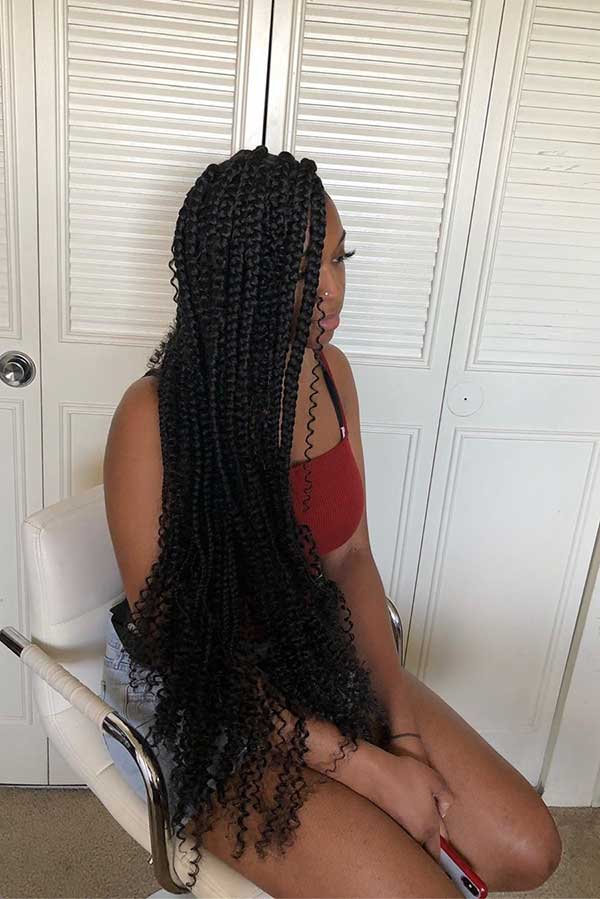 Long Braids with Curls