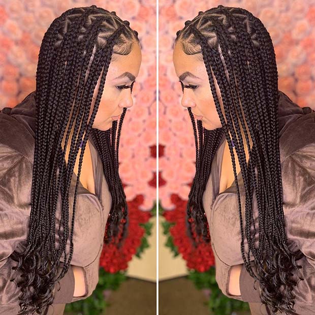 Long Braids with Loose Curls