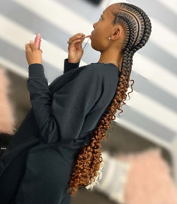 trendy straight back braids