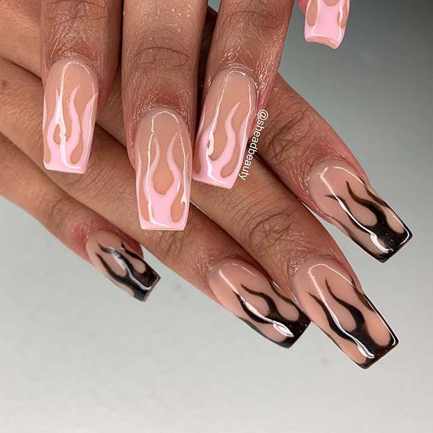 Pink and Black Flames