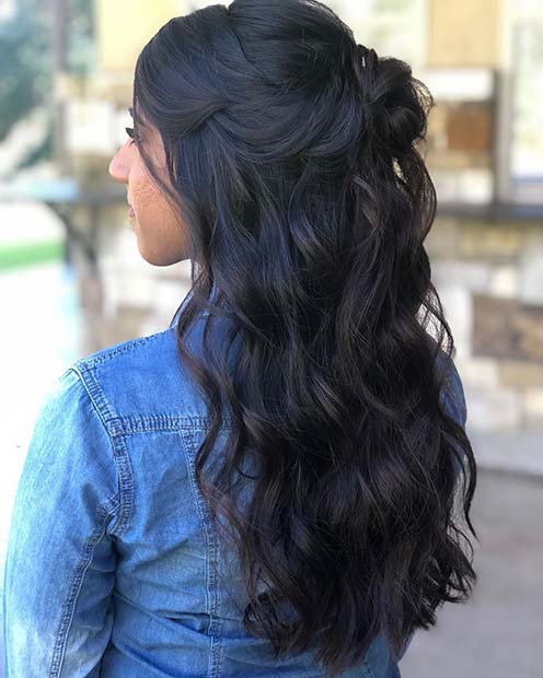 Pretty Updo with Loose Curls