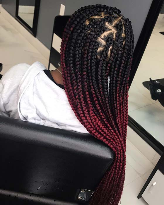 Red Ombre Braids