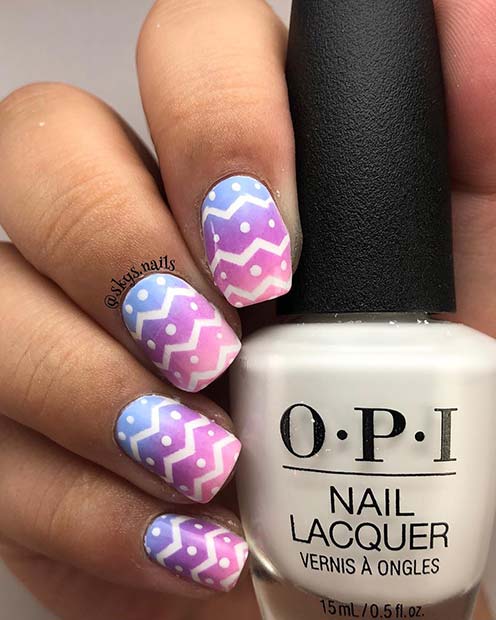 Stylish Easter Egg Gradient Nails