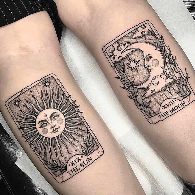 Sun and Moon Cards Tattoo