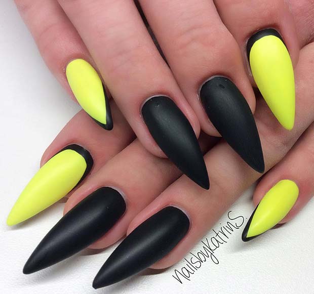 black and neon yellow