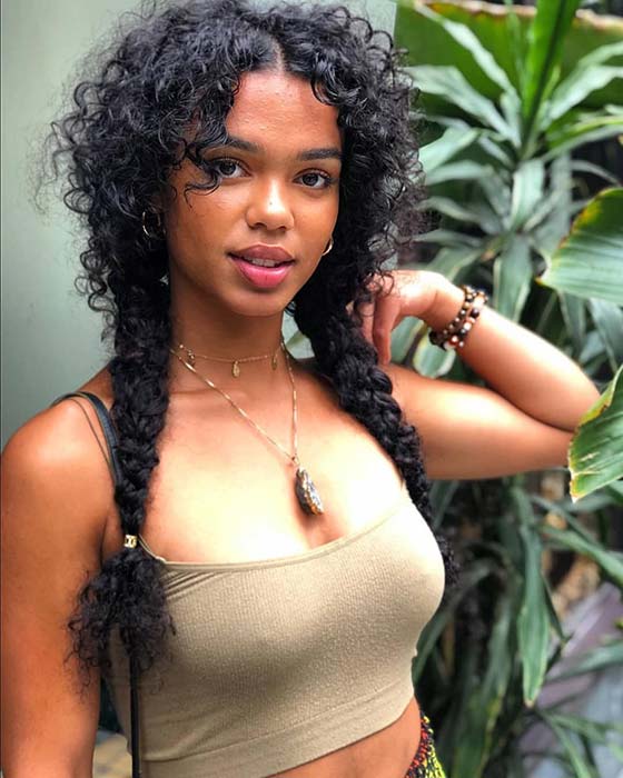 Two Braids With Natural Curls