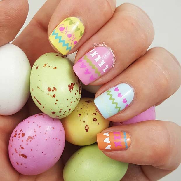 Unique and Colorful Easter Nails