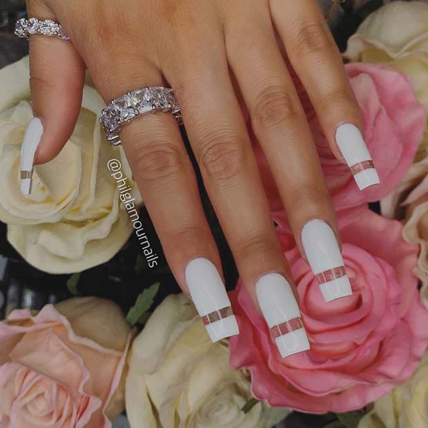 White and Clear Nails