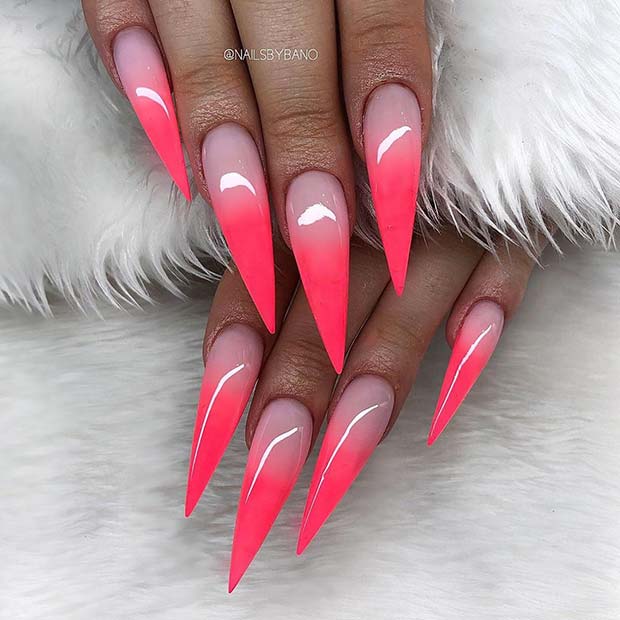 Pink Nail Polish Art, Pink Ombre Nails Manicure