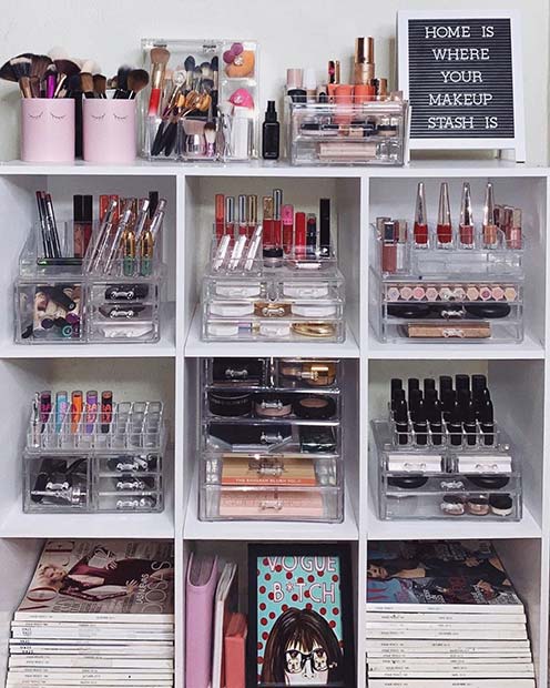Bookcase with Clear Organizers