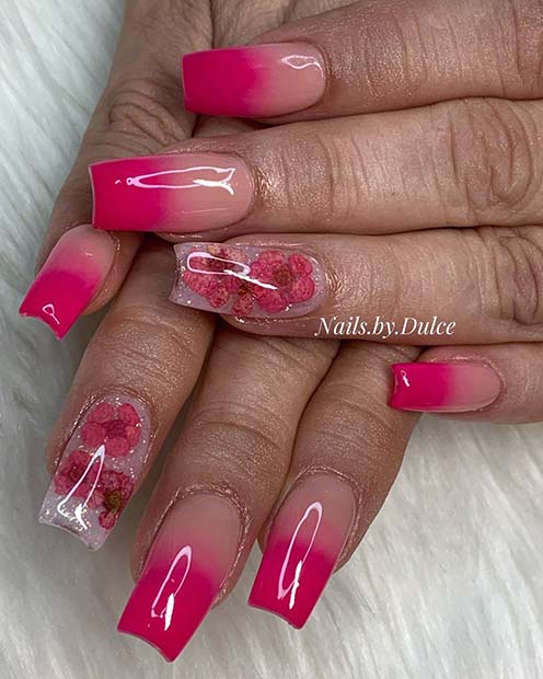 Hot Pink Ombre Nail -  Canada