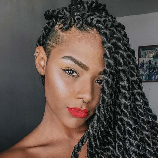 Chunky Twists with a Shaved Section