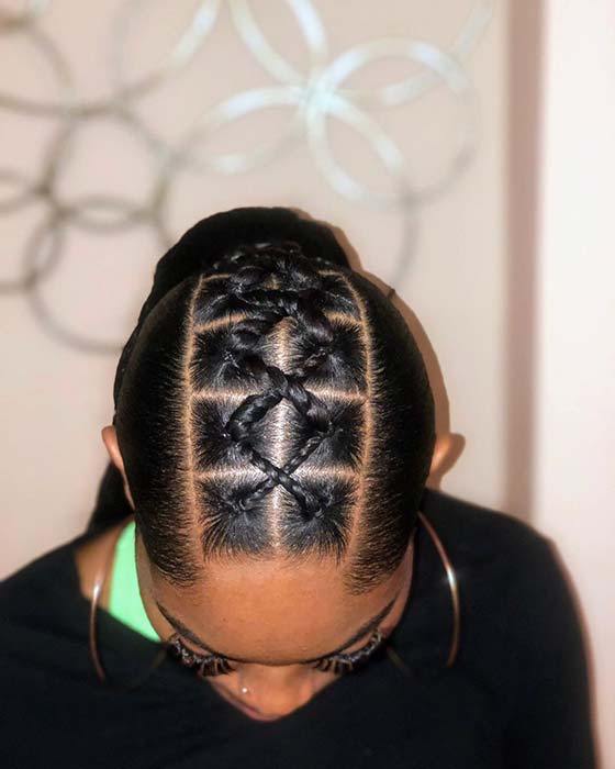 Criss Cross Rubber Band Hairstyle