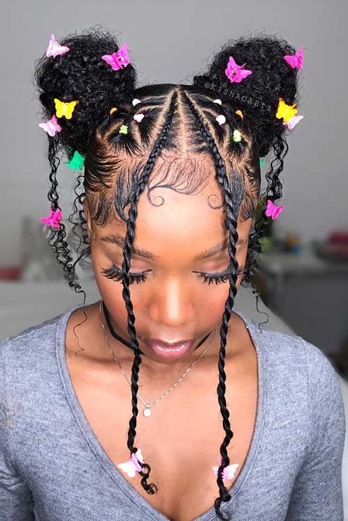 Cute Rubber Band Hairstyle for Natural Hair