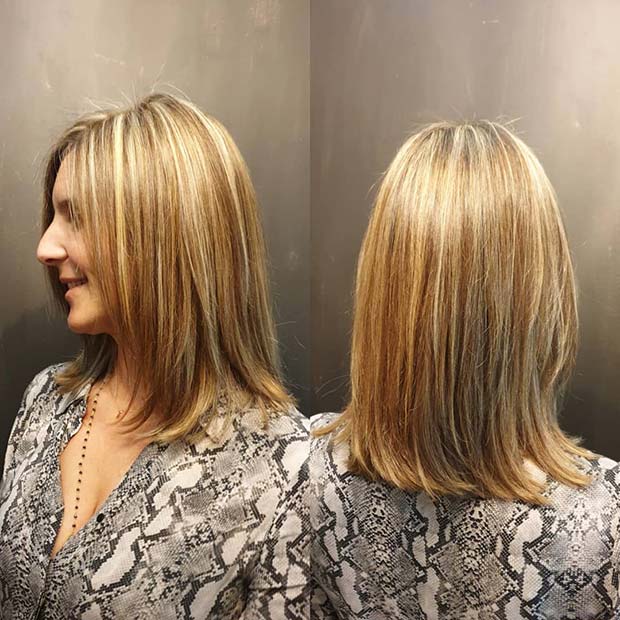 Easy to Wear Layered Hair with Highlights