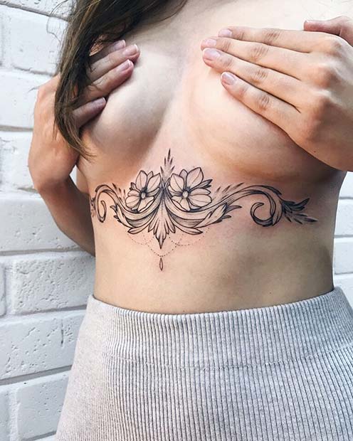 Elegant Sternum Tattoo