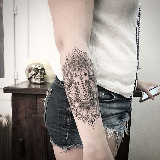 Elephant God Tattoo Design 